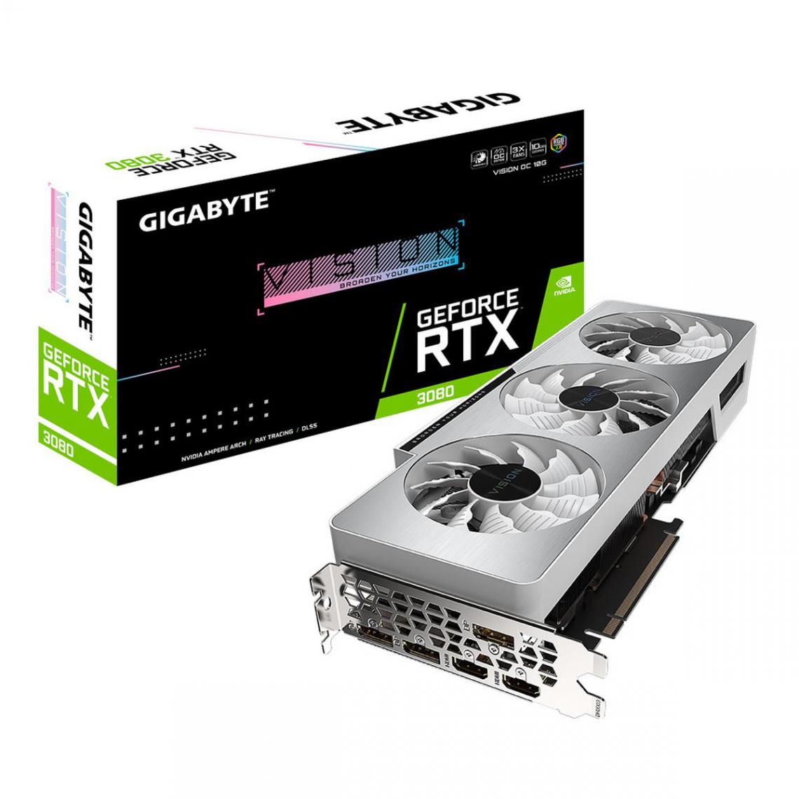 Gigabyte - GeForce RTX 3080 VISION OC 10G (rév. 2.0) - LHR - Carte Graphique NVIDIA