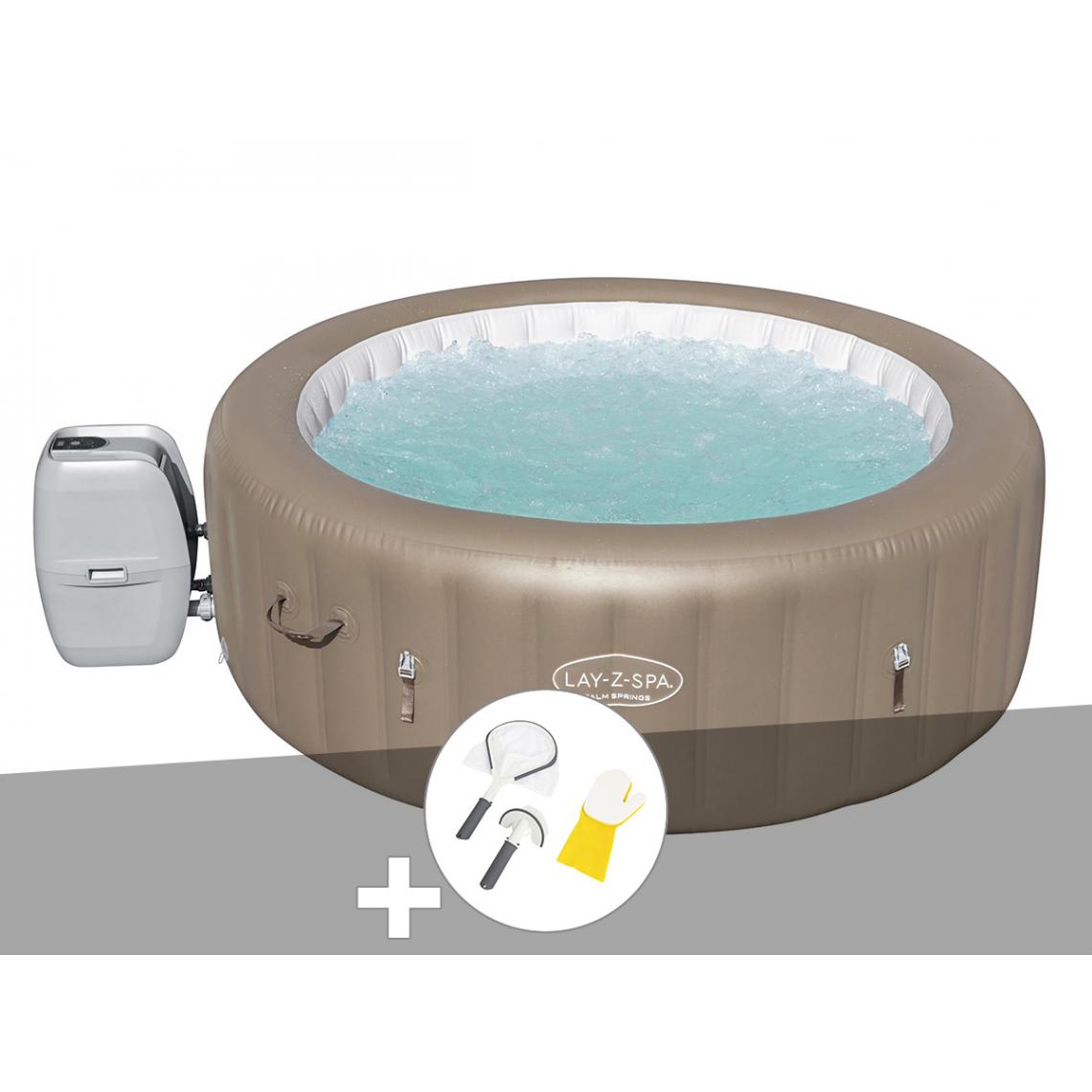Bestway - Kit spa gonflable Bestway Lay-Z-Spa Palm Springs rond Airjet 4/6 places + Kit de nettoyage - Spa gonflable