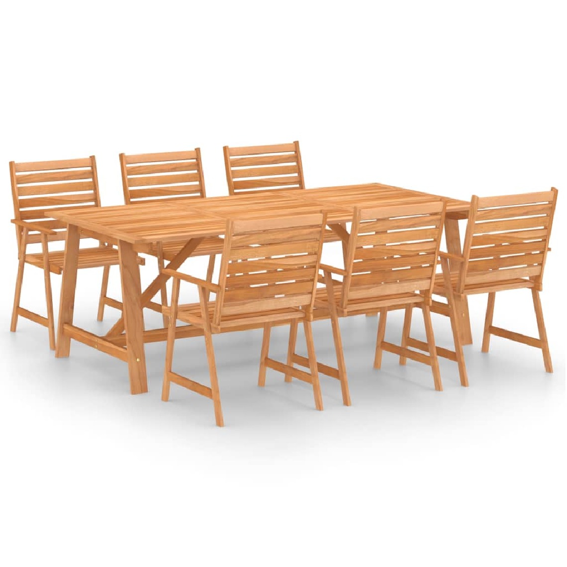 Vidaxl - vidaXL Mobilier de salle à manger de jardin 7 pcs Bois d'acacia solide - Ensembles canapés et fauteuils
