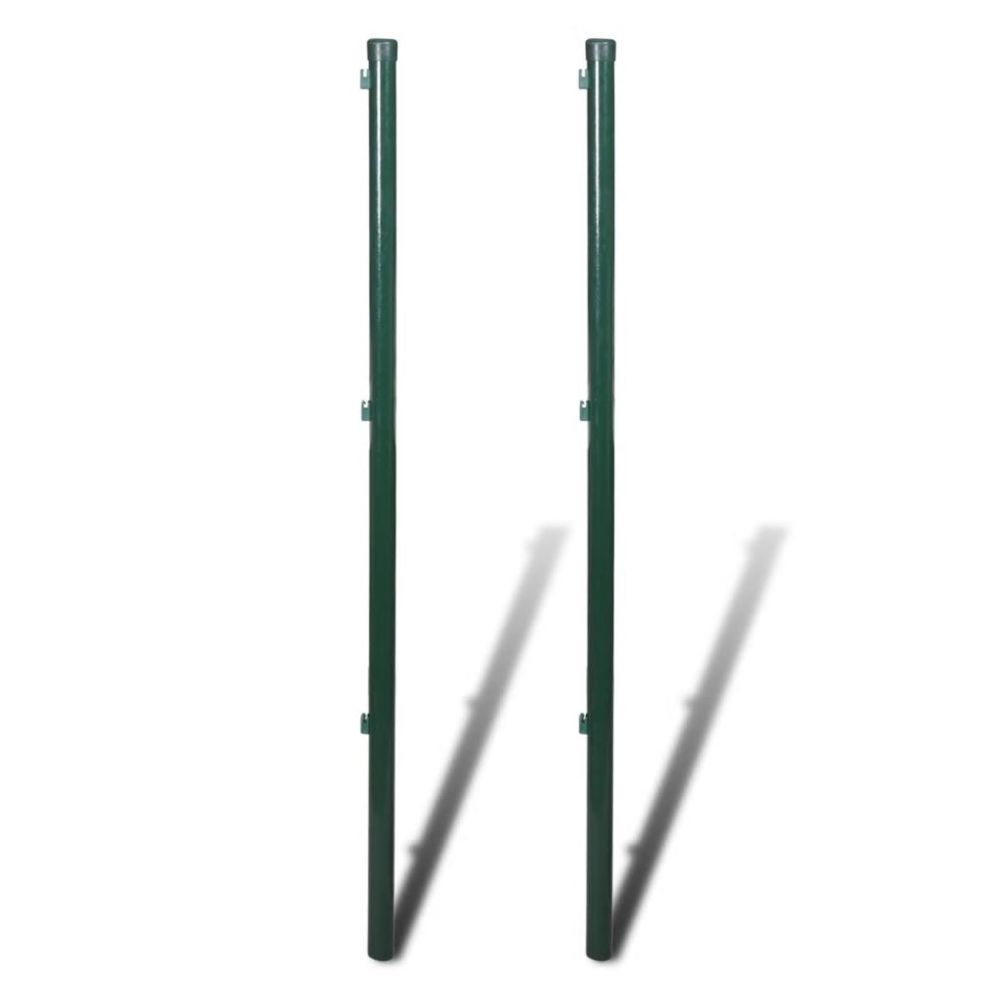 Vidaxl - Poteau pour grillage 175cm (2 pièces ) | Vert - Portillon