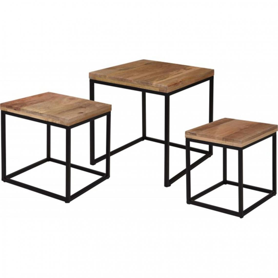 Icaverne - Icaverne - Tables d'appoint categorie "Homeetamp;Styling Ensemble de tables latérales 3 pcs Bois de manguier " - Tables de jardin