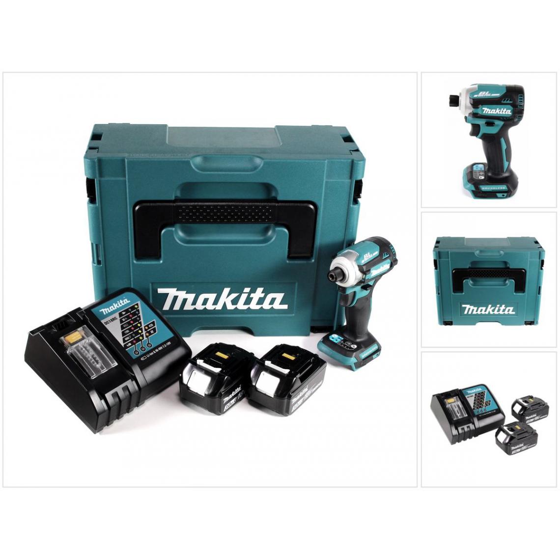 Makita - Makita DTD 171 RFJ Visseuse à percussion sans fil 18V 170Nm 1/4" Brushless + Coffret de transport Makpac + 2x Batteries 3,0Ah + Chargeur - Perceuses, visseuses sans fil