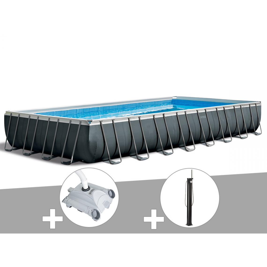 Intex - Kit piscine tubulaire Intex Ultra XTR Frame rectangulaire 9,75 x 4,88 x 1,32 m + Robot nettoyeur + Douche solaire - Piscine Tubulaire