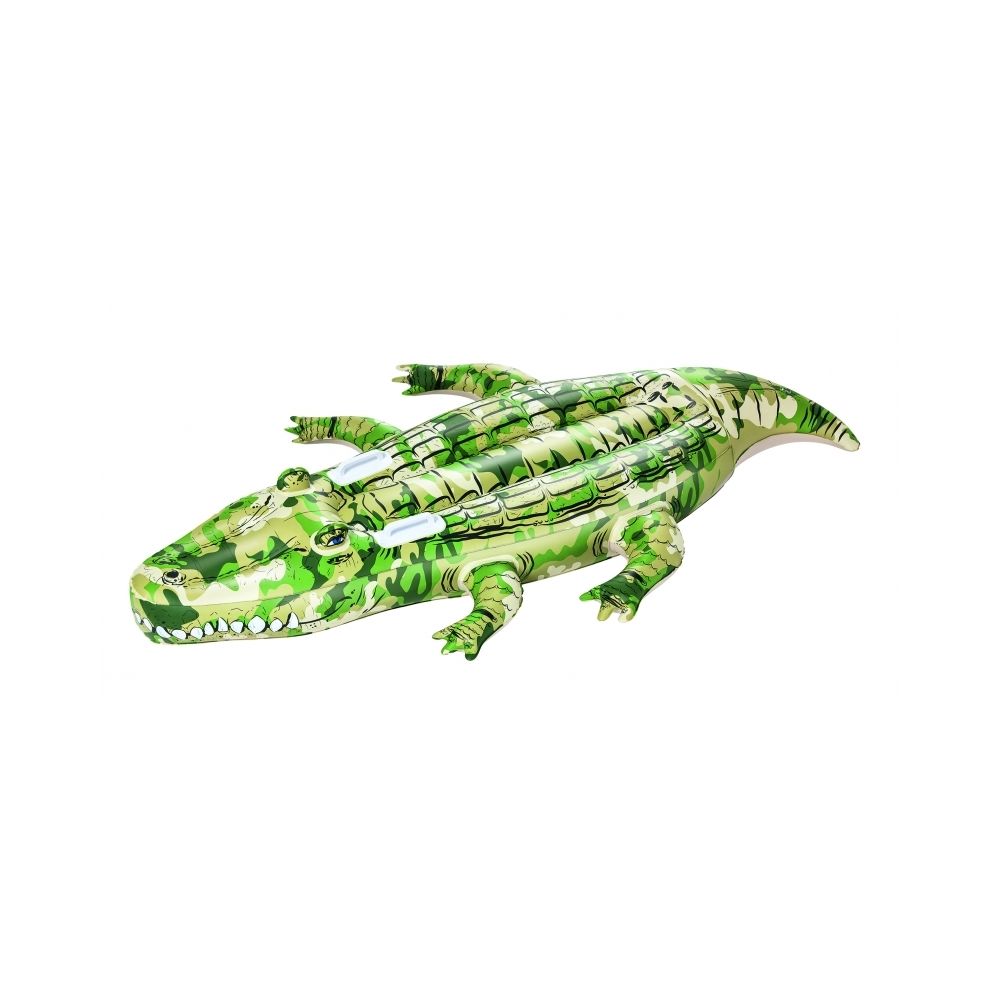 marque generique - Chevauchable crocodile camouflage - 176 x 102 cm - Vert - Piscine Tubulaire