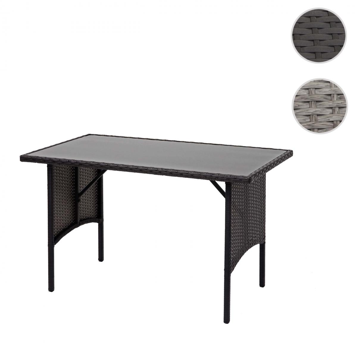 Mendler - Table en polyrotin HWC-G16, table de jardin, salle à manger, gastronomie 112x60cm ~ noir - Ensembles tables et chaises