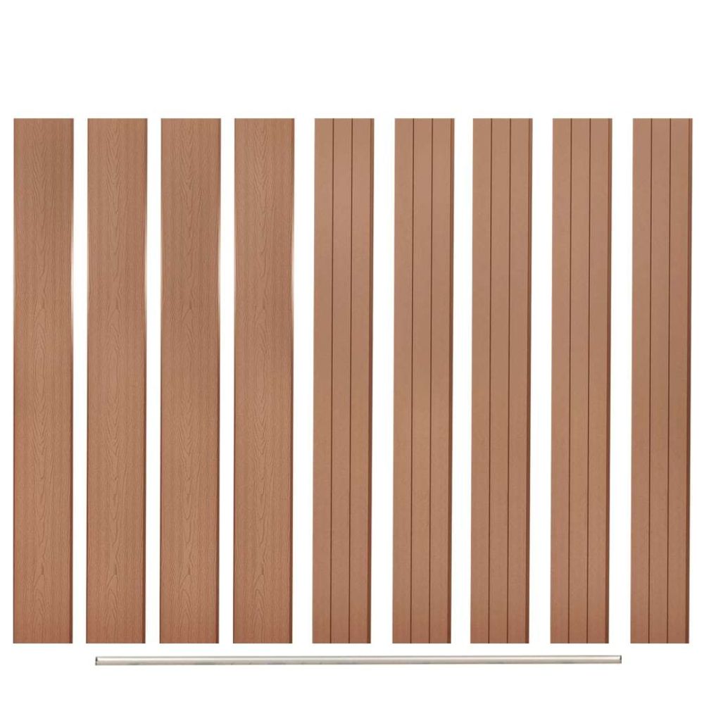 Vidaxl - Panneau de clôture de remplacement WPC 9 pcs 170 cm Marron | Brun - Clôtures et barrières - Panneaux de clôture | Brun | Brun - Portillon