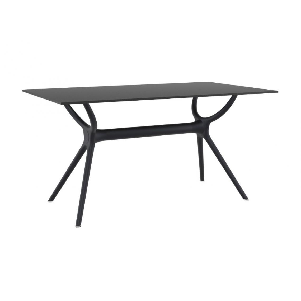Usinestreet - Table MATHILDE 140cm stratifié HPL intérieur/extérieur - Noir - Tables de jardin