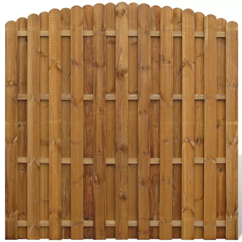 Vidaxl - Panneau de clôture arqué en bois avec planches intercalées | Brun - Portillon