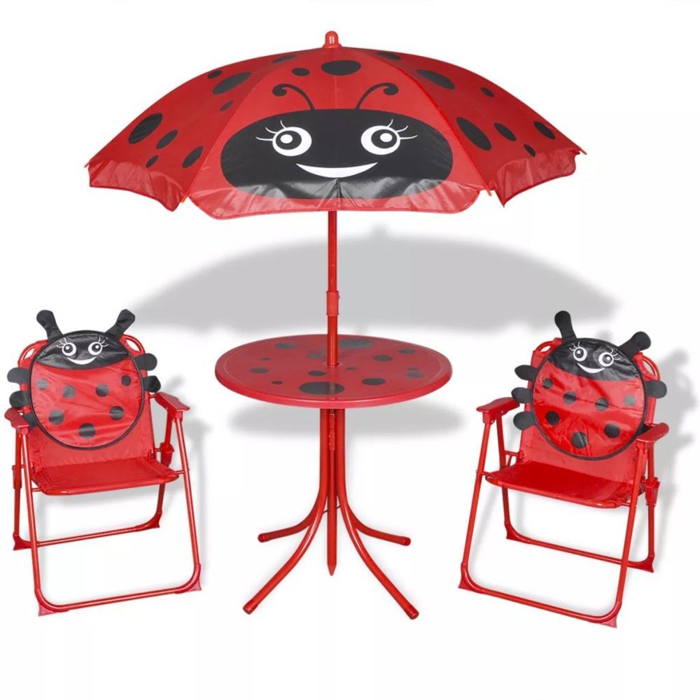 Vidaxl - Jeu de bistro avec parasol pour enfants Rouge | Rouge - Ensembles canapés et fauteuils