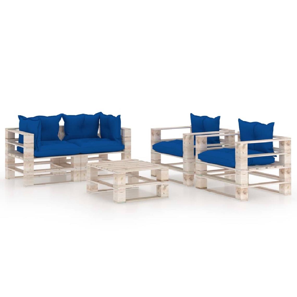 Vidaxl - vidaXL Salon de jardin palette 5 pcs avec coussins Bois de pin - Ensembles canapés et fauteuils