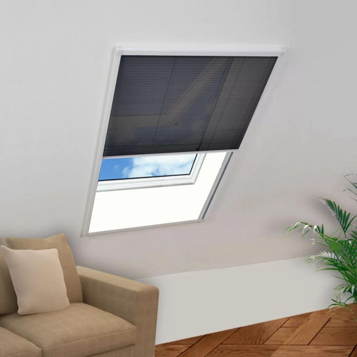Hucoco - Moustiquaire plissée pour fenêtre 160 x 80 cm - Blanc - Moustiquaire Fenêtre