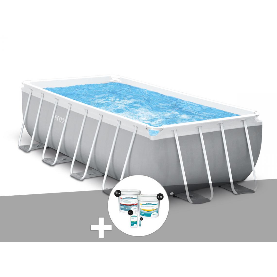 Intex - Kit piscine tubulaire Intex Prism Frame rectangulaire 4,00 x 2,00 x 1,22 m + Kit de traitement au chlore - Piscine Tubulaire
