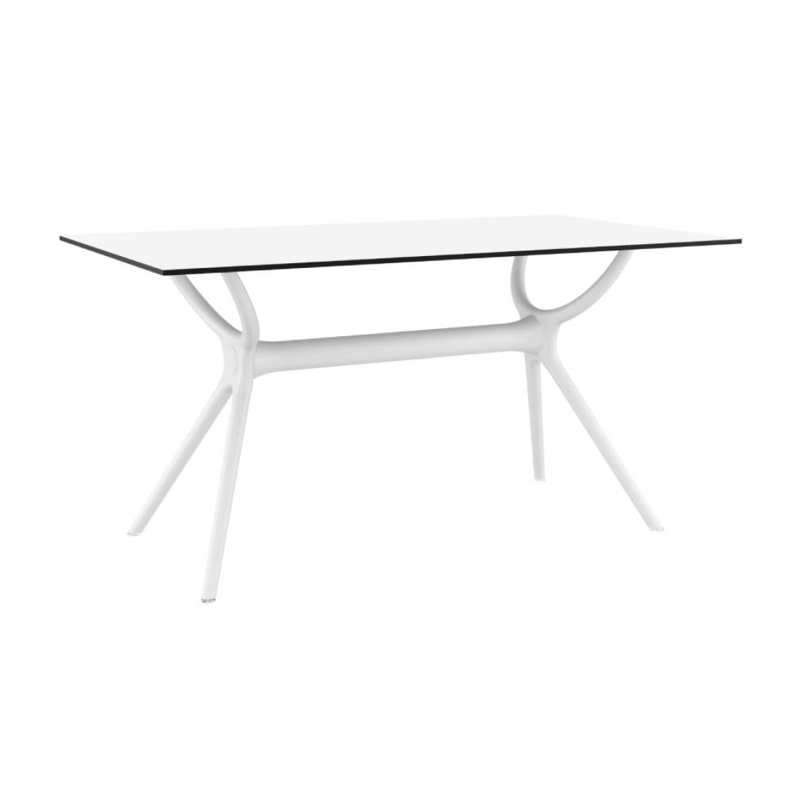 Usinestreet - Table MATHILDE 140cm stratifié HPL intérieur/extérieur - Blanc - Tables de jardin