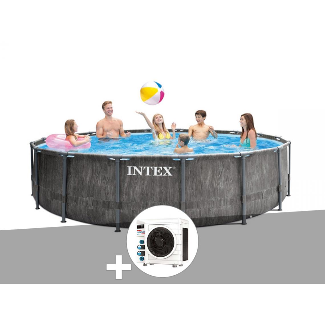 Intex - Kit piscine tubulaire Intex Baltik ronde 4,57 x 1,22 m + Pompe à chaleur - Piscine Tubulaire