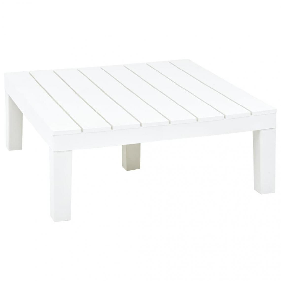 Vidaxl - vidaXL Table de jardin Blanc 78x78x31 cm Plastique - Tables de jardin