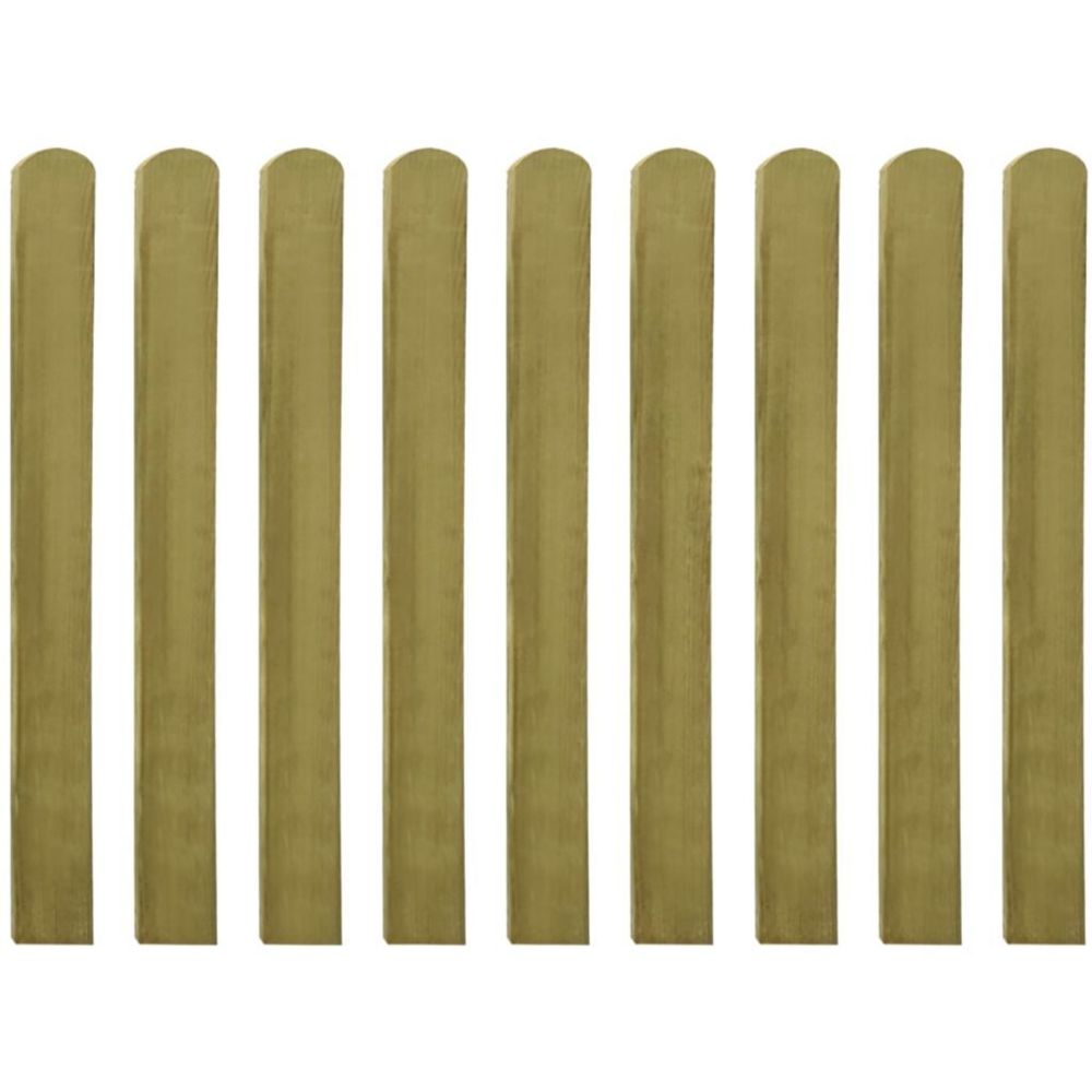 Vidaxl - latte imprégné de barrière en bois 10 pcs 100 cm | Brun - Portillon