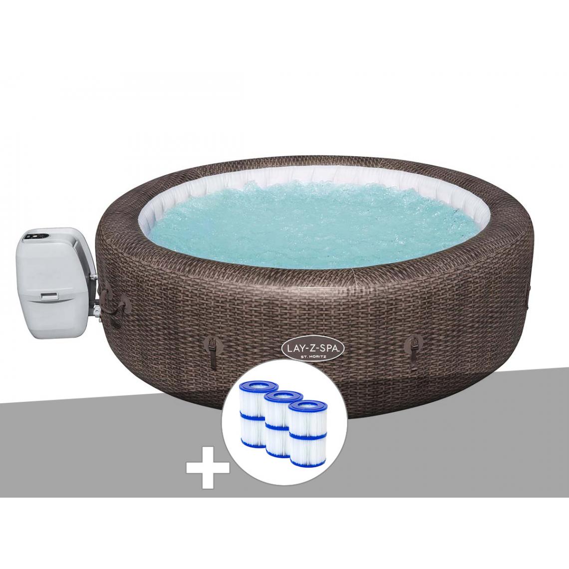 Bestway - Kit spa gonflable Bestway Lay-Z-Spa St Moritz rond Airjet 5/7 places + 6 filtres - Spa gonflable