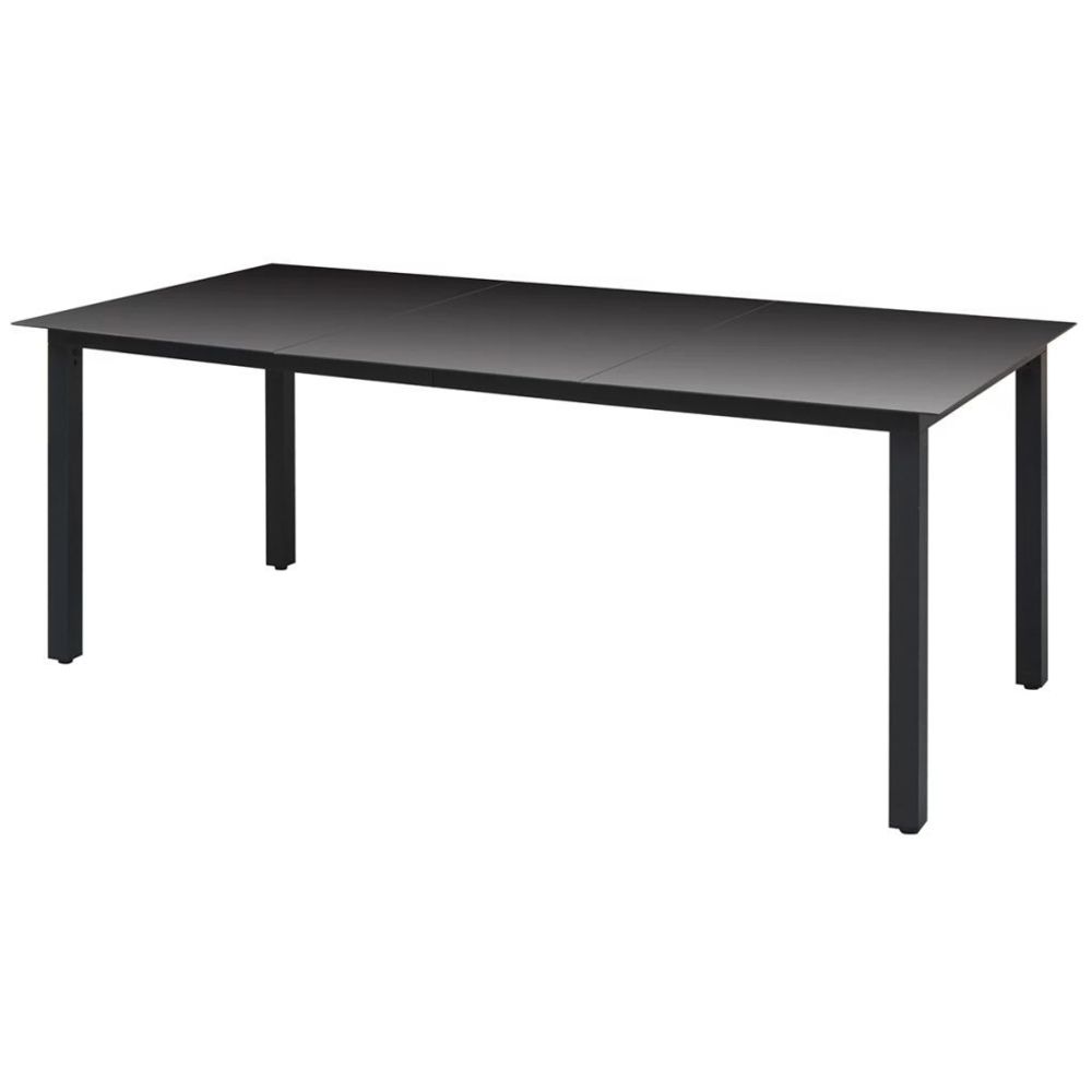 Vidaxl - Table à manger de jardin Verre Aluminium Noir 190 x 90 x 74 cm | Noir - Ensembles canapés et fauteuils