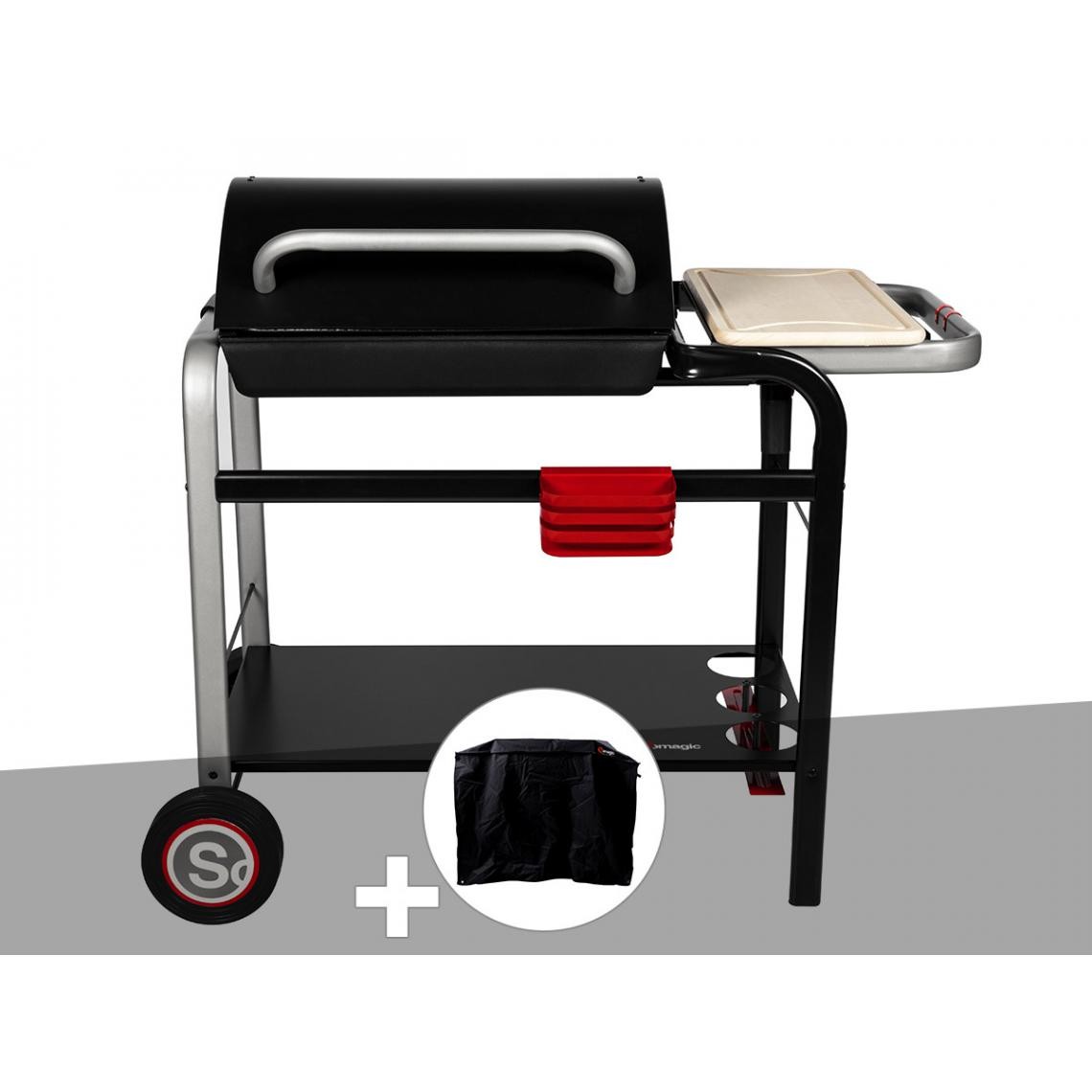 Somagic - Barbecue à charbon Somagic Vulcano 2600 + Housse - Barbecues charbon de bois