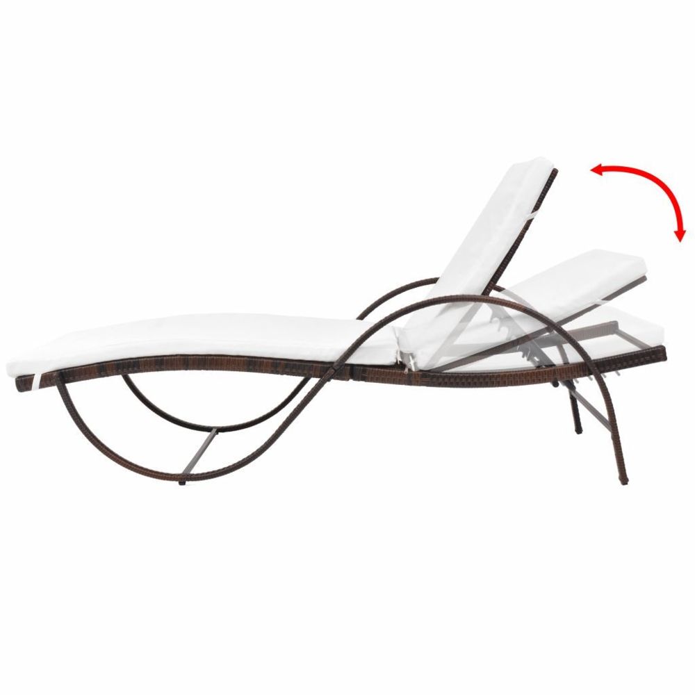 marque generique - Icaverne - Bains de soleil gamme Chaise longue avec table Résine tressée Marron - Transats, chaises longues