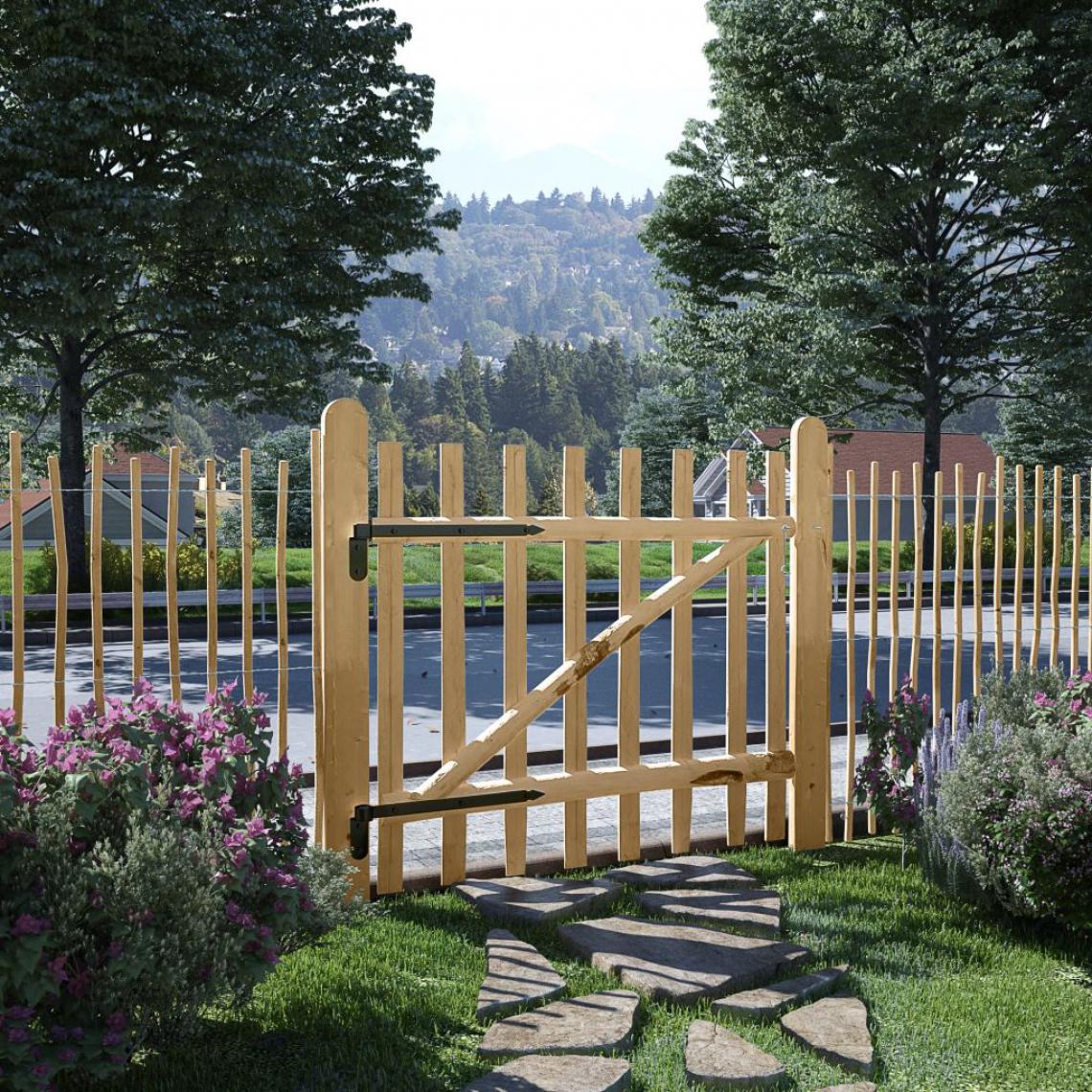 Vidaxl - Portillon simple de clôture Bois de noisetier 100 x 90 cm - Beige - Portillon