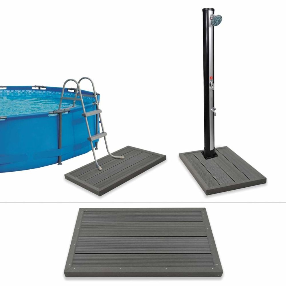 Vidaxl - Élément de plancher pour douche solaire/échelle de piscine WPC | Gris - Piscine et spa - Accessoires pour piscines et spas | Gris | Gris - Piscines enfants