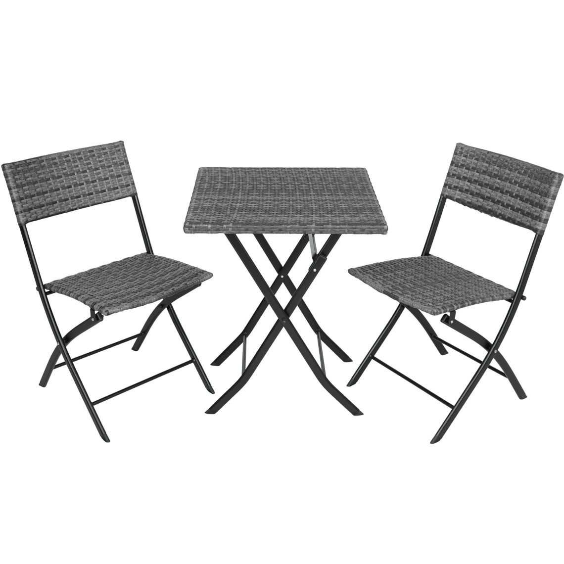Tectake - Salon de jardin TREVI 2 personnes - gris - Ensembles canapés et fauteuils