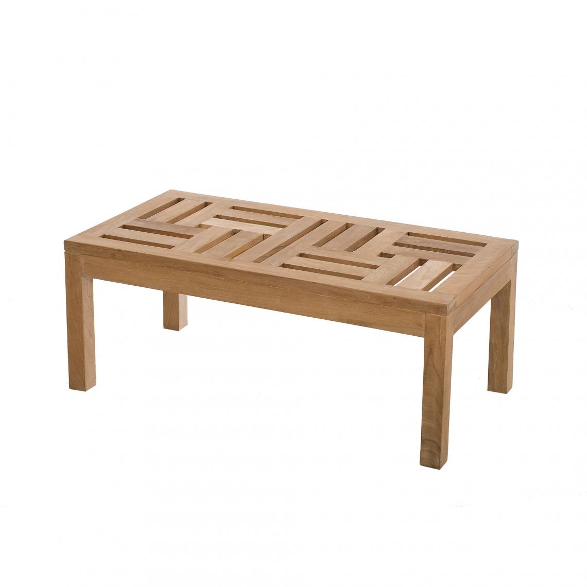 MACABANE - Table basse rectangulaire 100 x 50 cm en teck massif - Teck - Tables de jardin