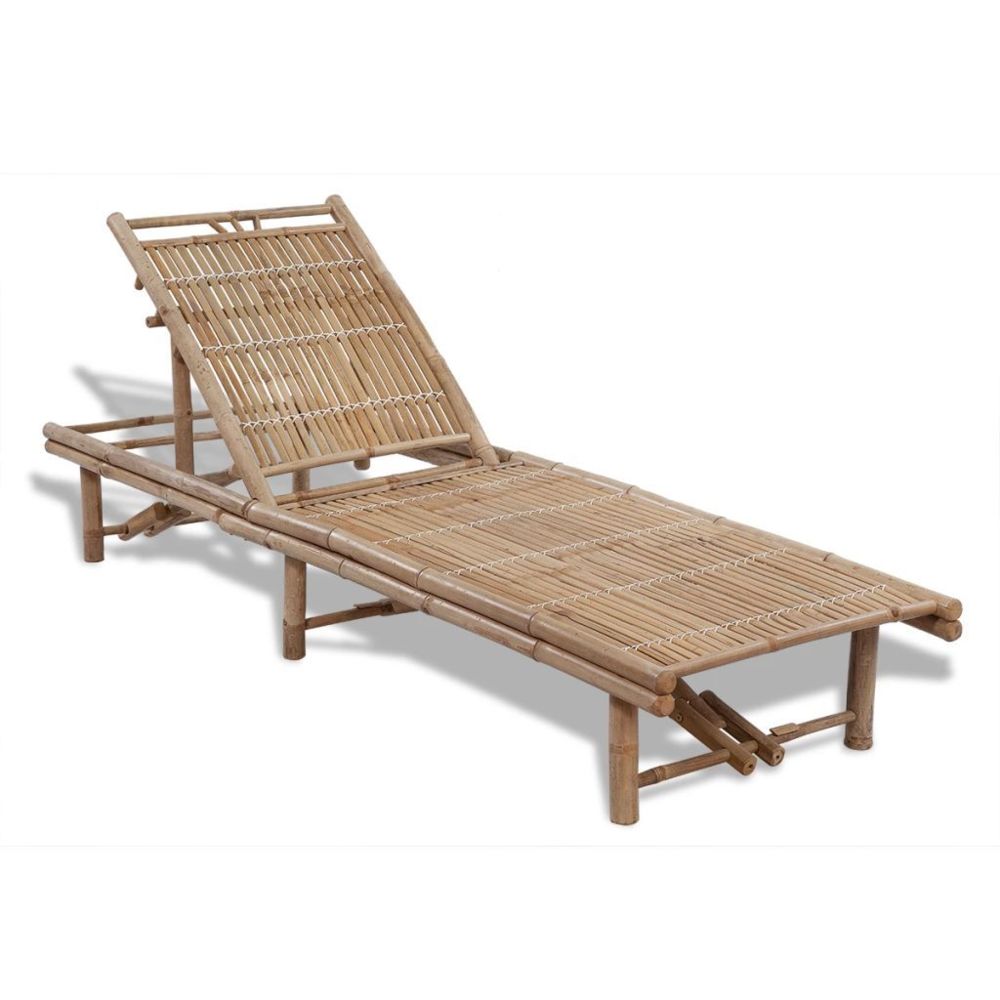 Vidaxl - Chaise longue réglable Bambou | Brun - Chaises de jardin