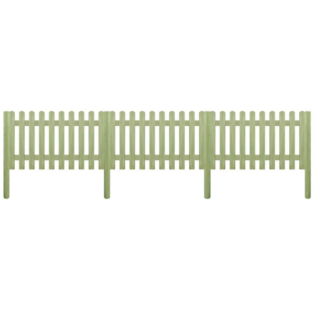 Vidaxl - Clôture avec poteaux Bois de pin imprégné 5,1 m 150 cm 6 / 9 cm | Brun - Portillon