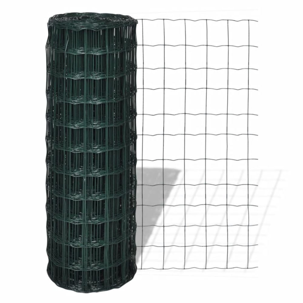Vidaxl - Grillage 10 x 1,0 m avec mailles 100 x 100 mm | Vert - Portillon