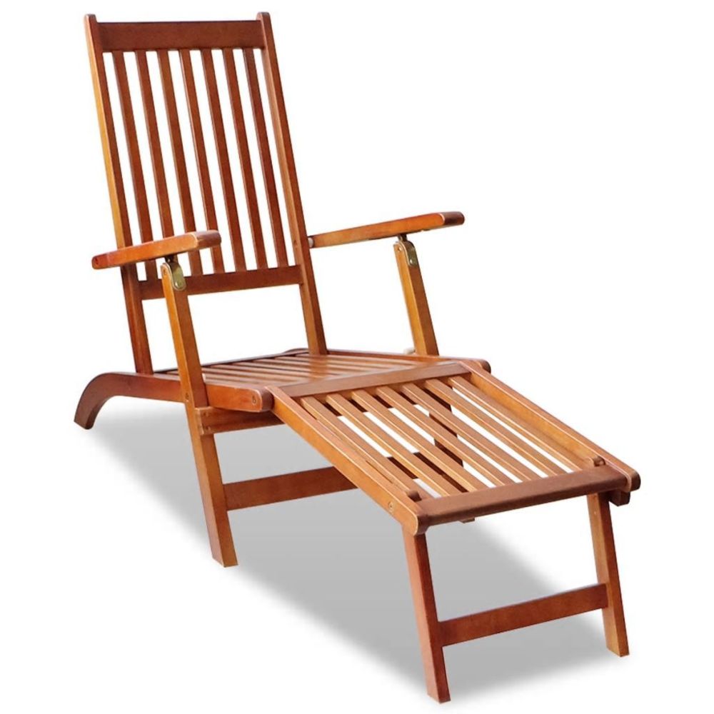 Vidaxl - Chaise de terrasse avec repose-pied Bois d'acacia - 41433 | Brun - Chaises de jardin