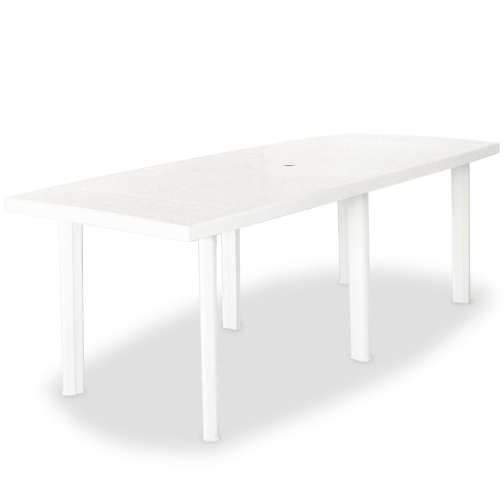Vidaxl - Table de jardin 210 x 96 x 72 cm Plastique Blanc | Blanc - Ensembles canapés et fauteuils