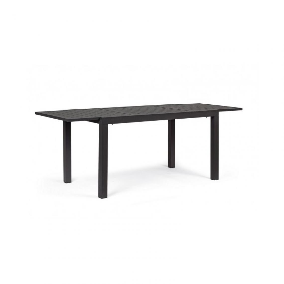 Bizzotto - Table extérieure Hilde 140/210 x 77 aluminium anthracite - Tables de jardin