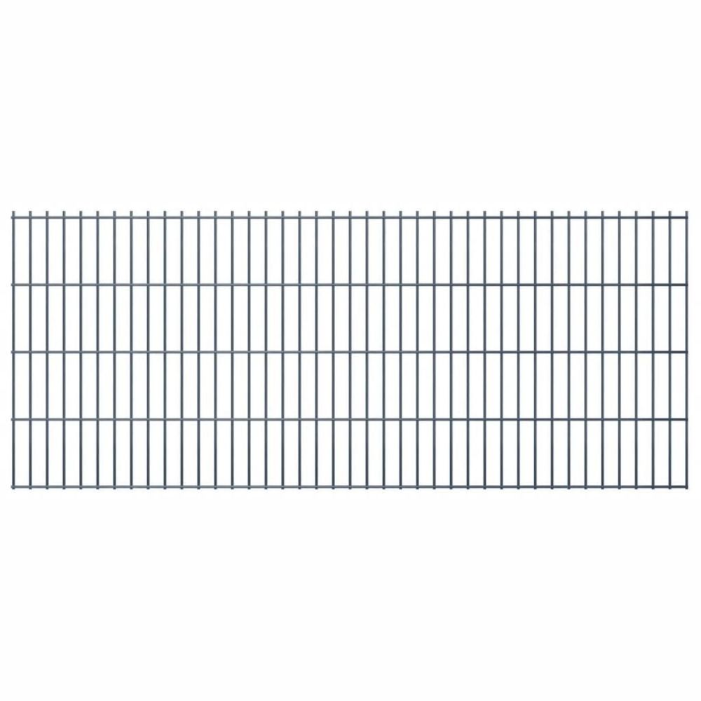 Vidaxl - Panneaux de clôture 2D pour jardin gris 2008x830 mm 4 m | Gris - Portillon