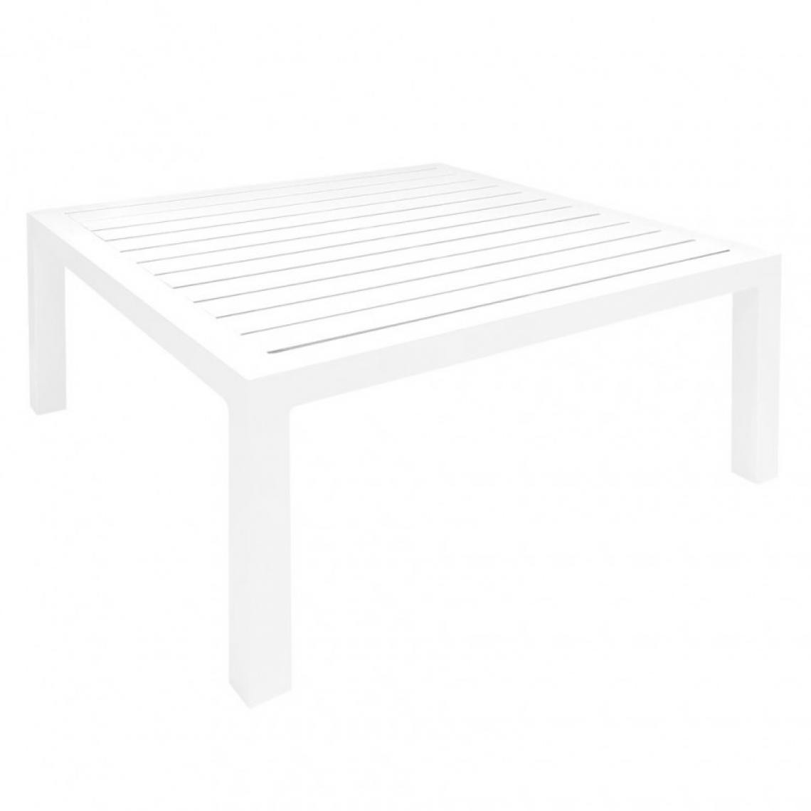 Meubletmoi - Table basse de jardin carrée en métal blanc – TIARE - Tables de jardin