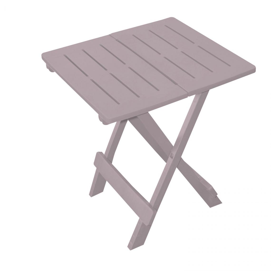 Sunnydays - Table d'appoint pliante modèle Adige - 44 x 44 x 50 cm. - Taupe - Tables de jardin