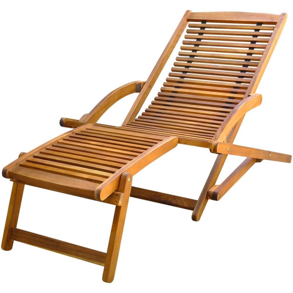 Vidaxl - Chaise de terrasse avec repose-pied Bois d'acacia - 41806 | Brun - Chaises de jardin