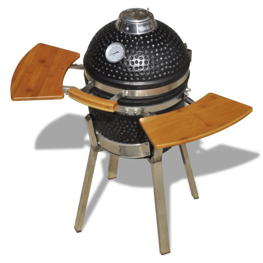 Vidaxl - Kamado Barbecue au charbon de bois en céramique 76 cm | Noir - Accessoires barbecue