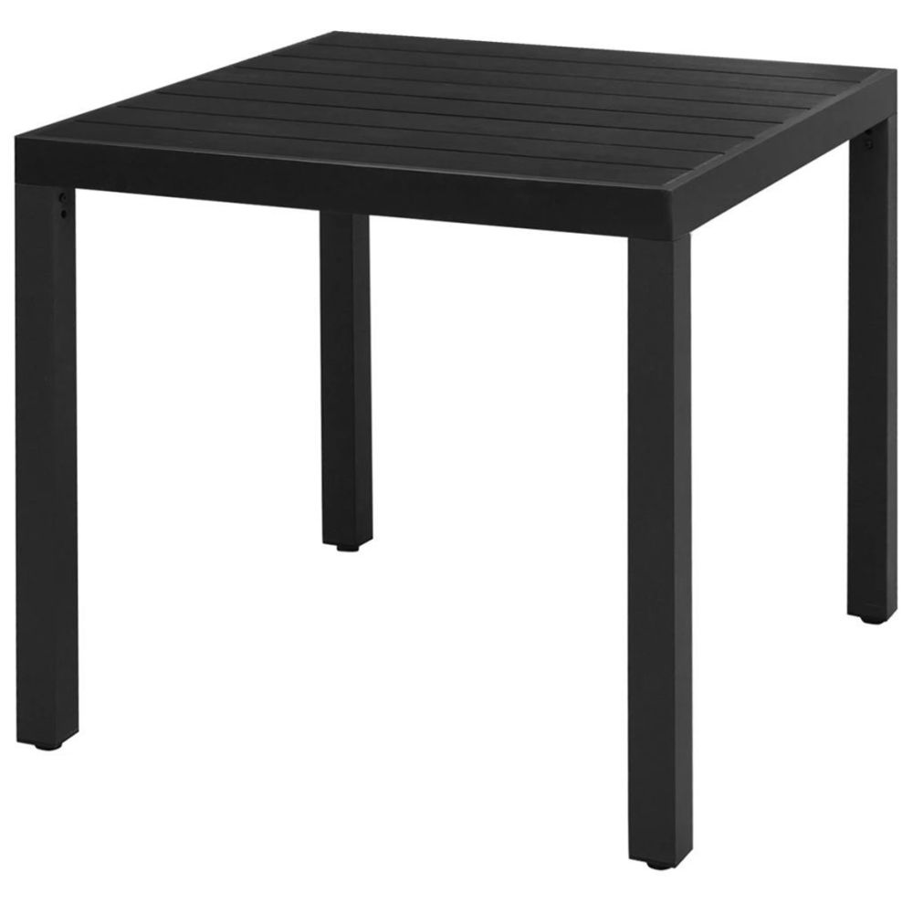 Vidaxl - Table à manger de jardin WPC Aluminium 80 x 80 x 74 cm Noir | Noir - Ensembles canapés et fauteuils