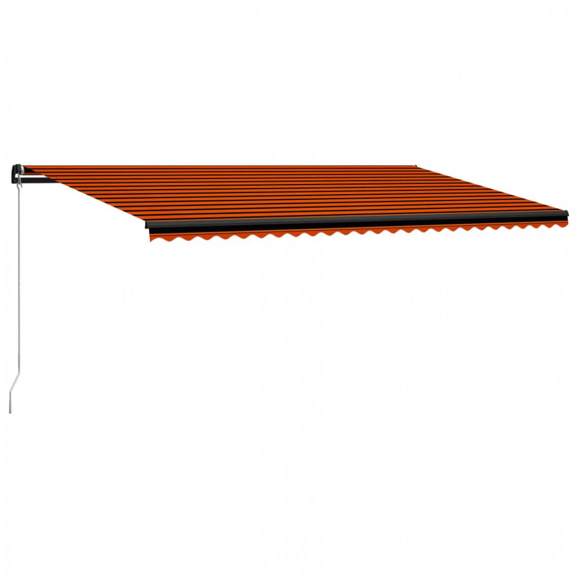 Icaverne - Moderne Vie en extérieur reference Santiago Auvent manuel rétractable 600x300 cm Orange et marron - Store banne