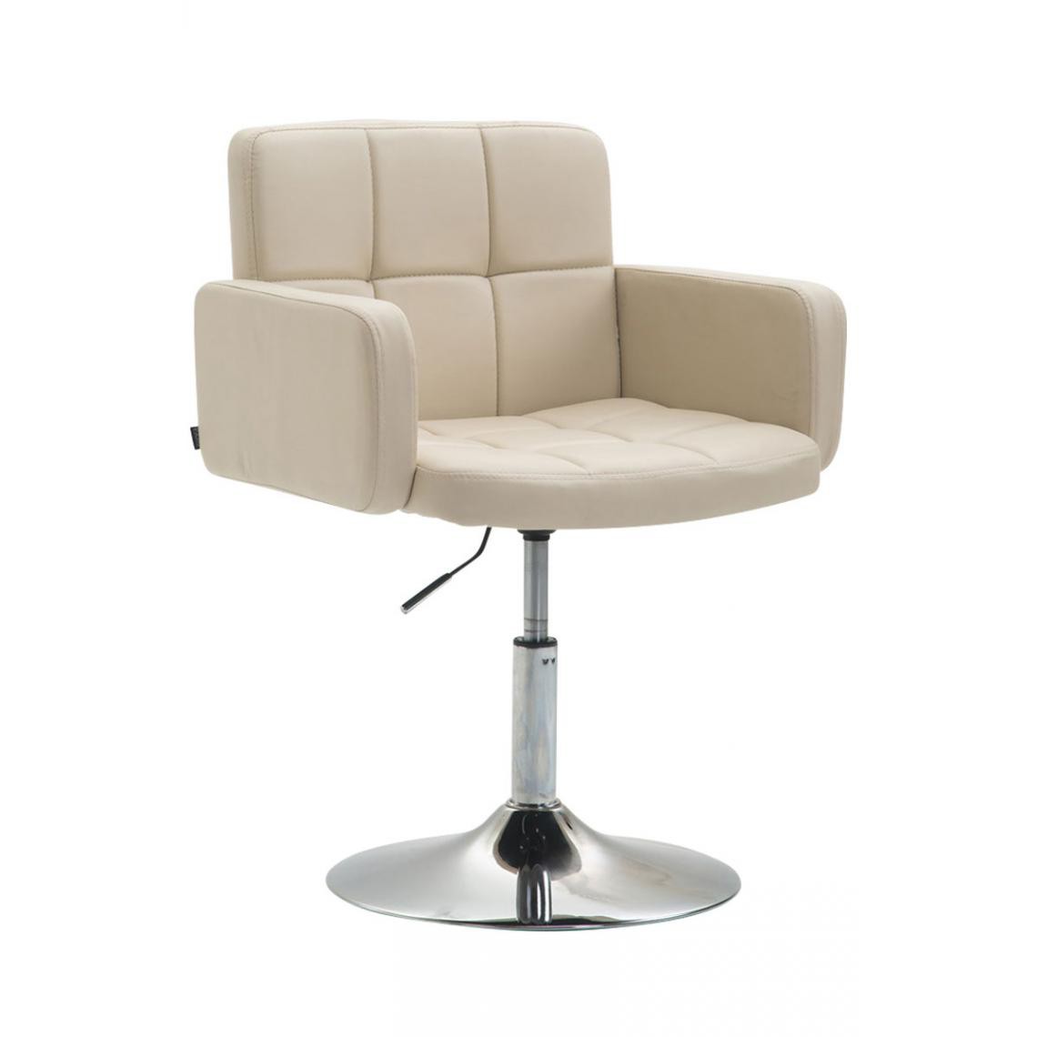 Icaverne - Moderne Chaise longue Nouakchott Angeles en cuir synthétique couleur crème - Transats, chaises longues