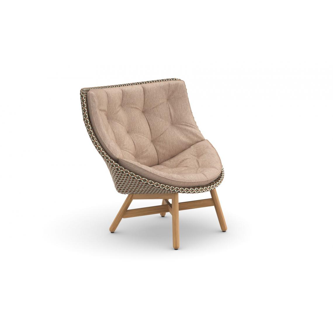 Dedon - Bergère Mbrace Wing Chair - Twist Terracotta - Teck - Chestnut - Fauteuil de jardin