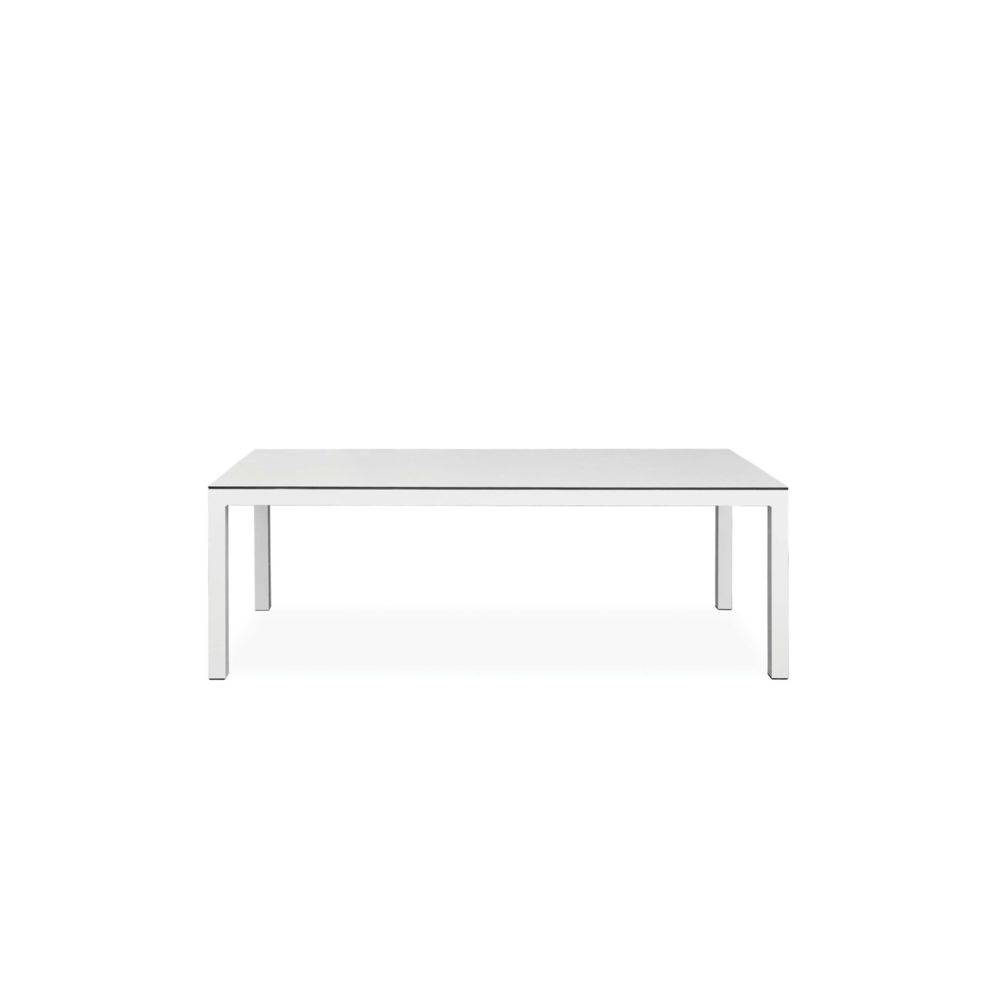 Todus - Table à manger Leuven - 100 x 205 cm - gris - blanc 310 - Tables de jardin