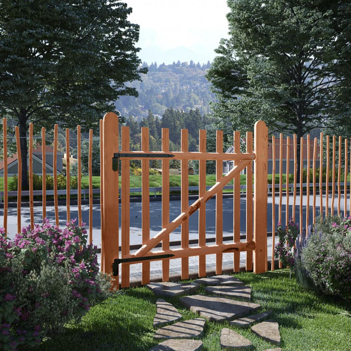 Icaverne - Distingué Clôtures et barrières famille Washington Portillon de clôture Bois de noisetier imprégné 100 x 100 cm - Portillon