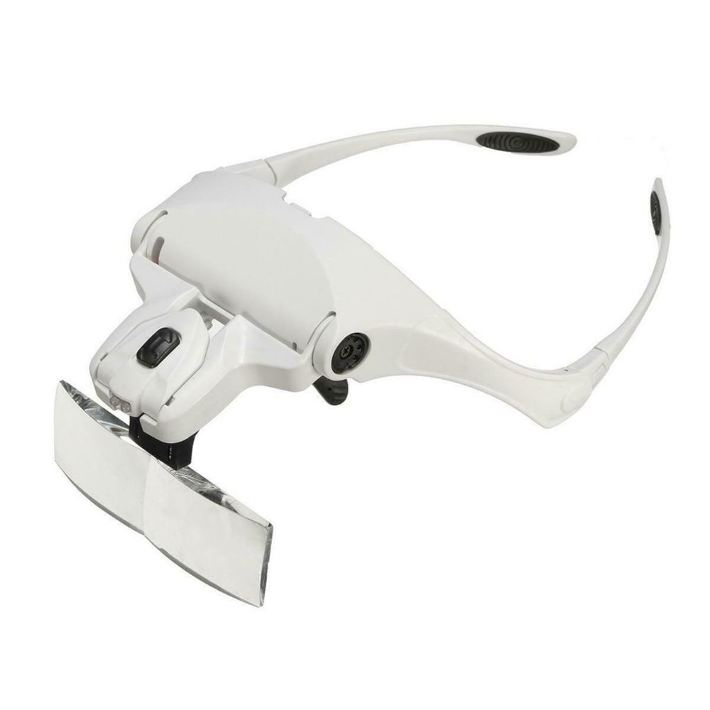 Generic - Les verres de loupe de tête éclairés par Easy Vision LED grossissent le support de tête loupé - blanc - Consommables pour outillage motorisé