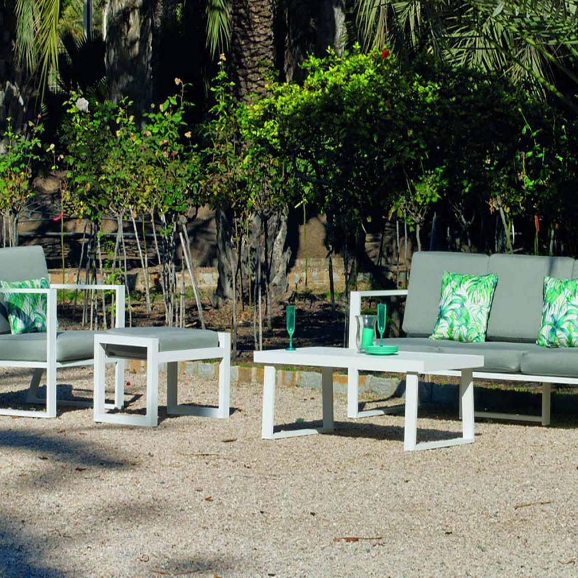 Hevea - Salon de jardin détente 7 places Bolonia - Ensembles tables et chaises