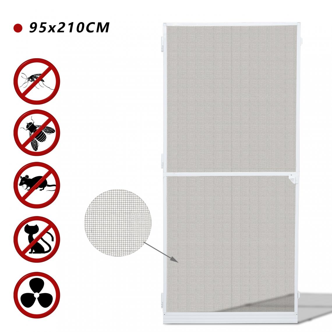 Einfeben - Porte moustiquaire - 95x210CM moustiquaire porte moustiquaire imperméable cadre en alu moustiquaire fibre de verre - Moustiquaire Fenêtre