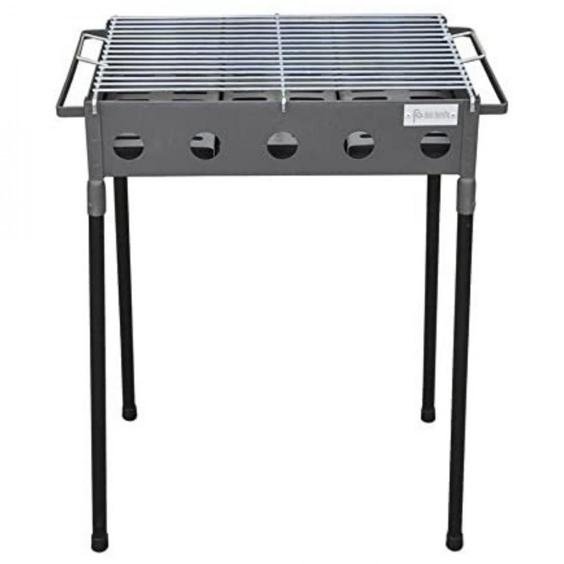 Visiodirect - Barbecue rectangulaire en Acier inoxydable coloris Gris - 67 x 33 x 60 cm - Barbecues charbon de bois