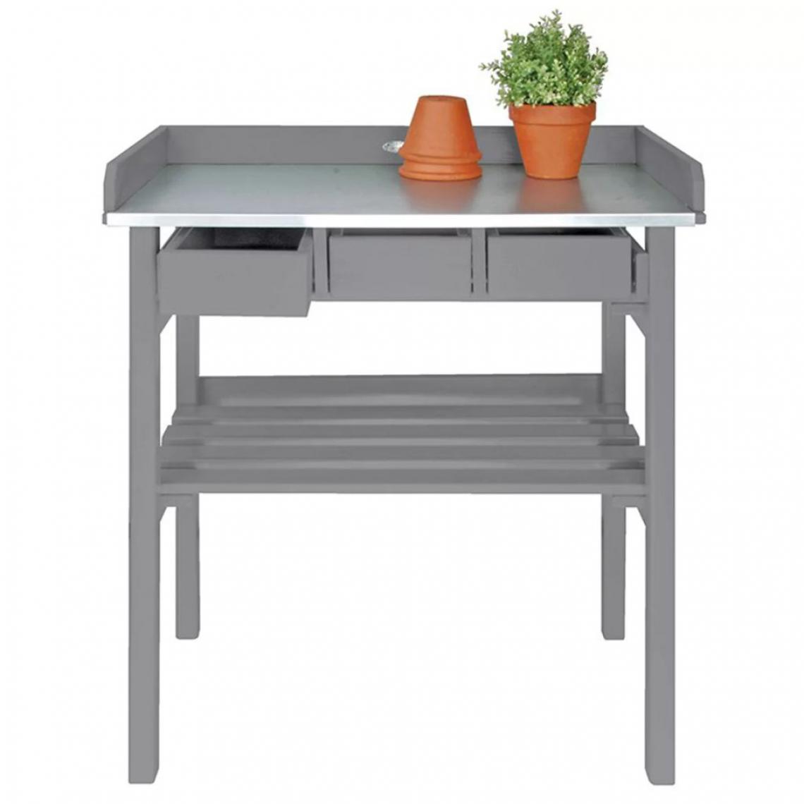 Icaverne - Icaverne - Tables d'extérieur gamme Table de rempotage grise Esschert Design CF29G - Tables de jardin